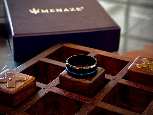 Echoes Ring (Black & Dark Blue)